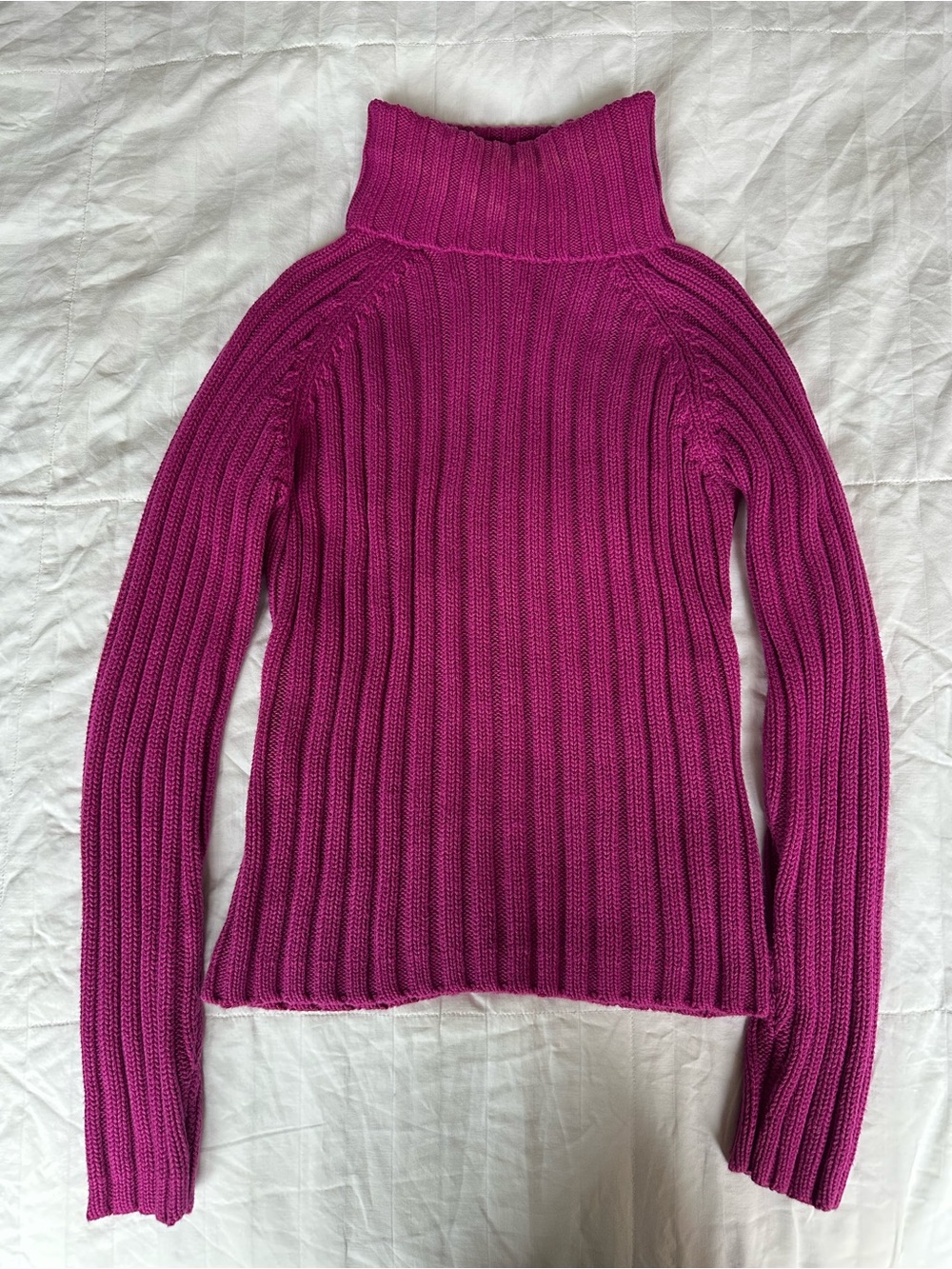 St John’s Bay Women’s Fuchsia Ribbed Turtleneck Sweater